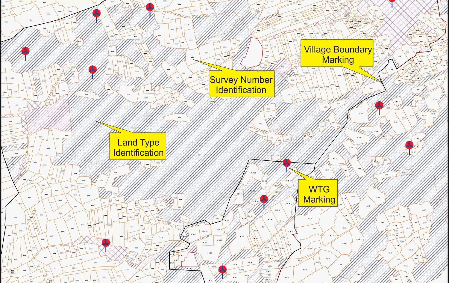 Survey numbers, village boundaries, and digital mapping