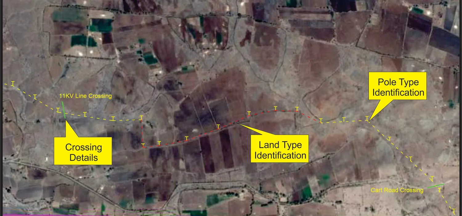 Transmission route and crossing survey documentation